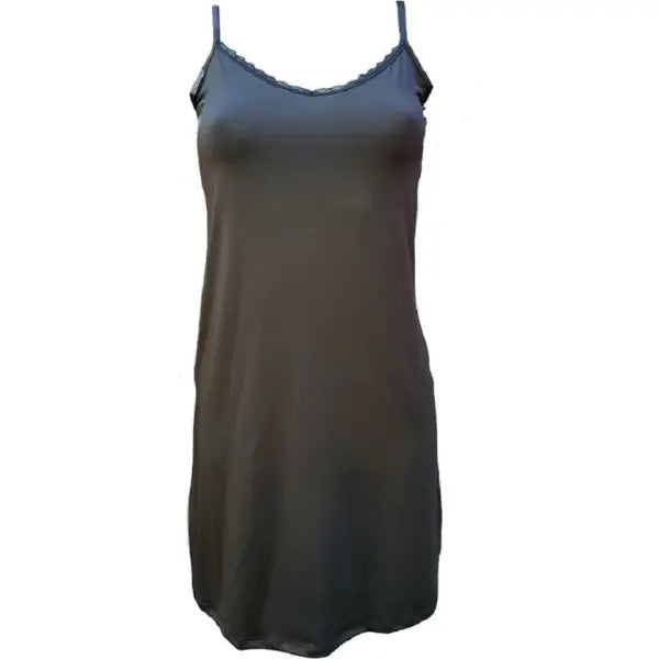 1 pack J&C Dames Onderjurk zwart met kant langs de hals 5841