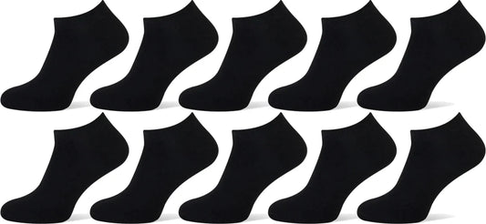 10 paar Naft Sneakersokken Zwart Unisex - Sokken