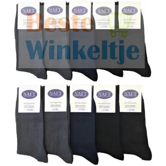 10 paar Nette Heren Sokken Grijs Assorti Naft