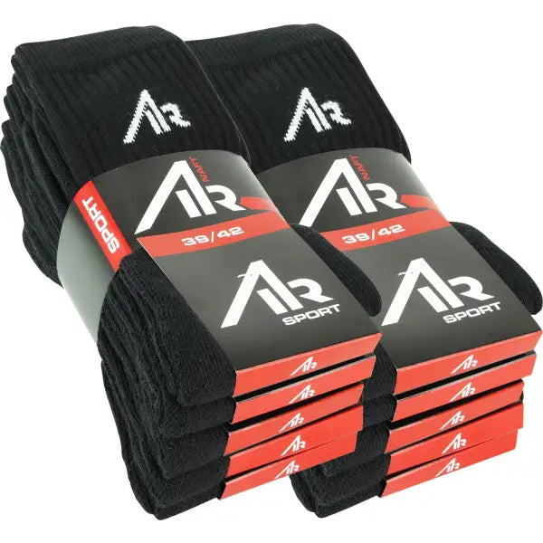 10 pack Air Sport Sokken Zwart Naft