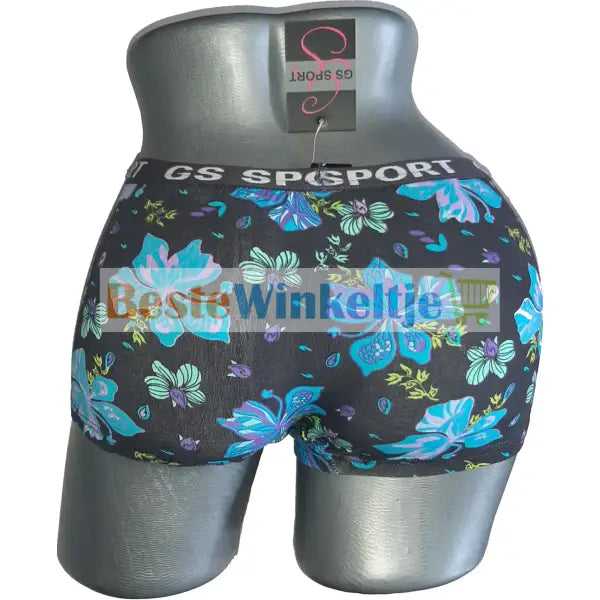 2 dames GS Sport Print Zwart/Turqoise - boxershort