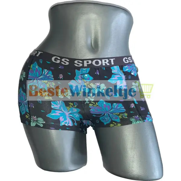 2 dames GS Sport Print Zwart/Turqoise - boxershort