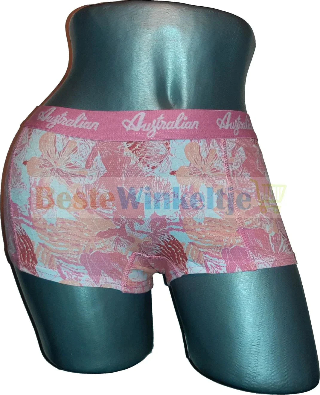 2 pack Australian Dames Bloemen Wit/Roze - boxershort