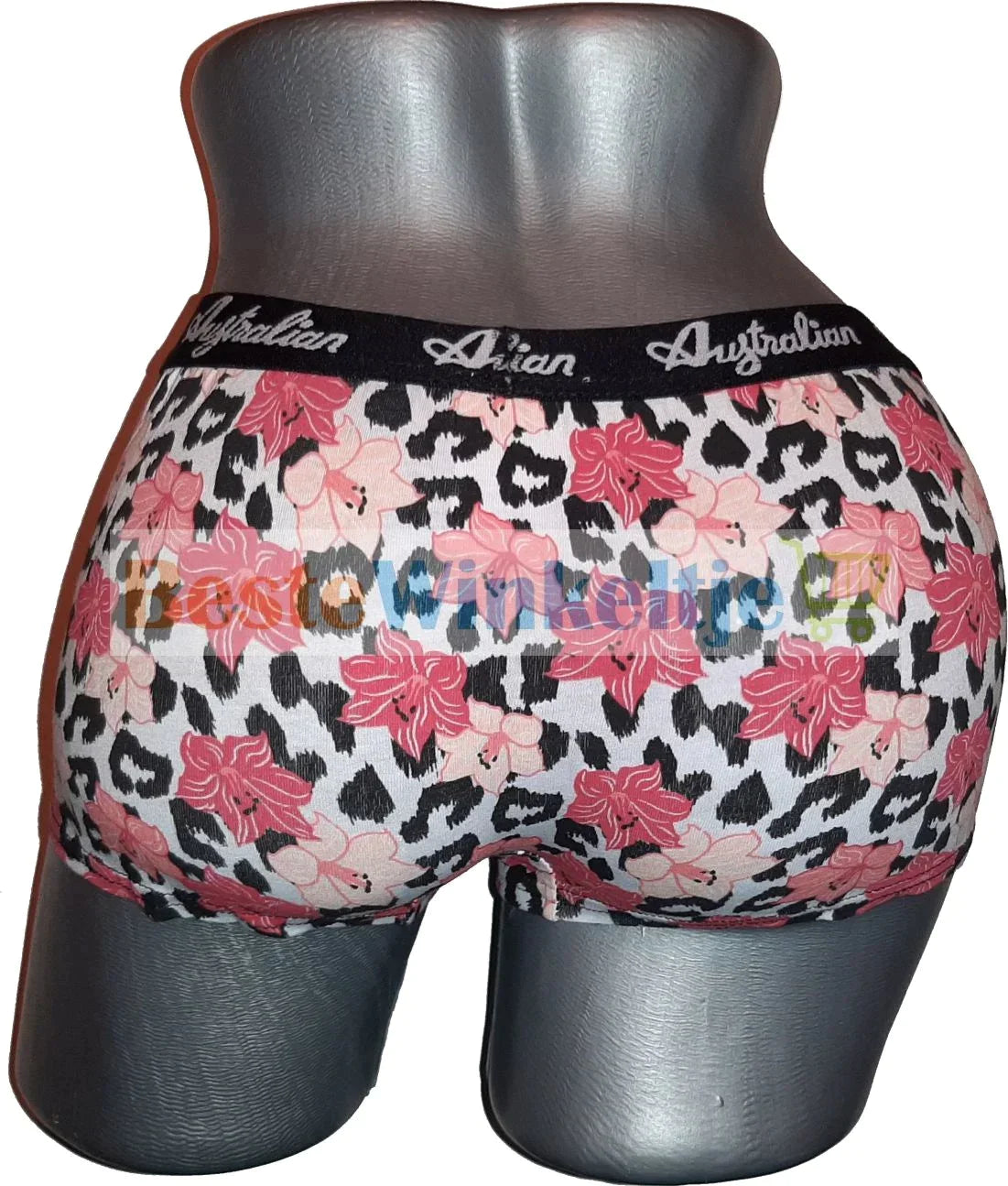 2 pack Australian Dames Bloemen Zwart/Wit/Roze - boxershort