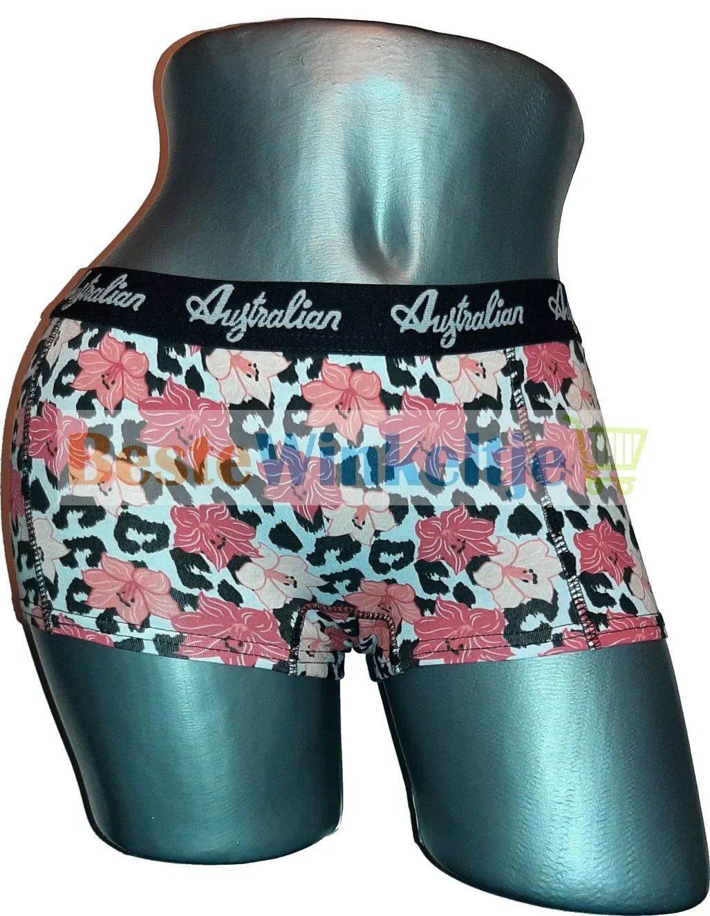 2 pack Australian Dames Bloemen Zwart/Wit/Roze - boxershort