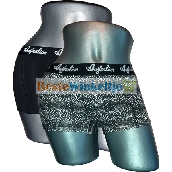 2 pack Australian Dames Zwart/Wit Cirkels - boxershort