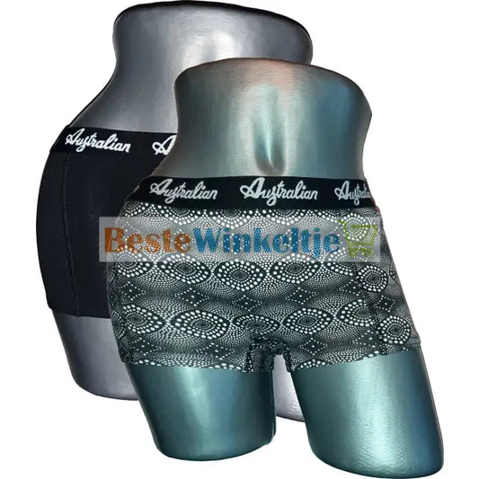 2 pack Australian Dames Zwart/Wit Cirkels - boxershort