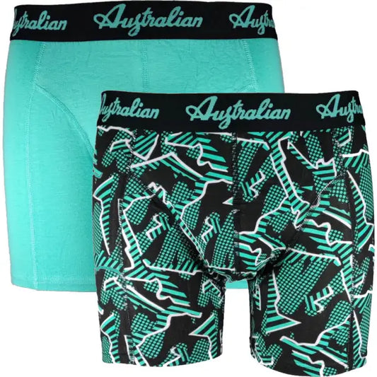 2 pack Australian Heren Boxershorts Black Mint - Boxershort