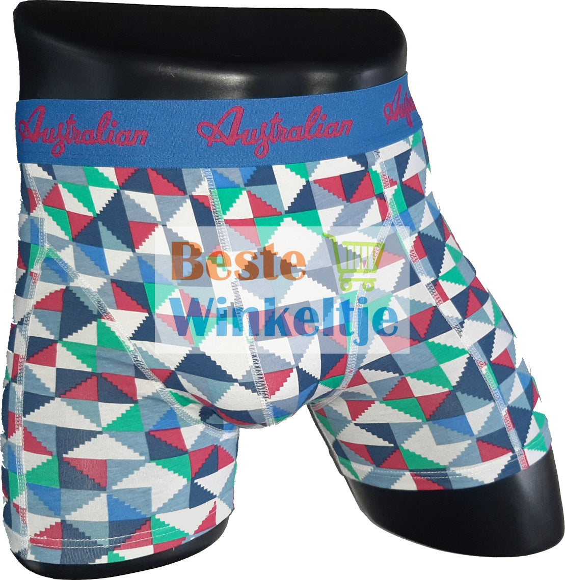 2 pack Australian Heren boxershorts Block Print Blauw - Boxershort