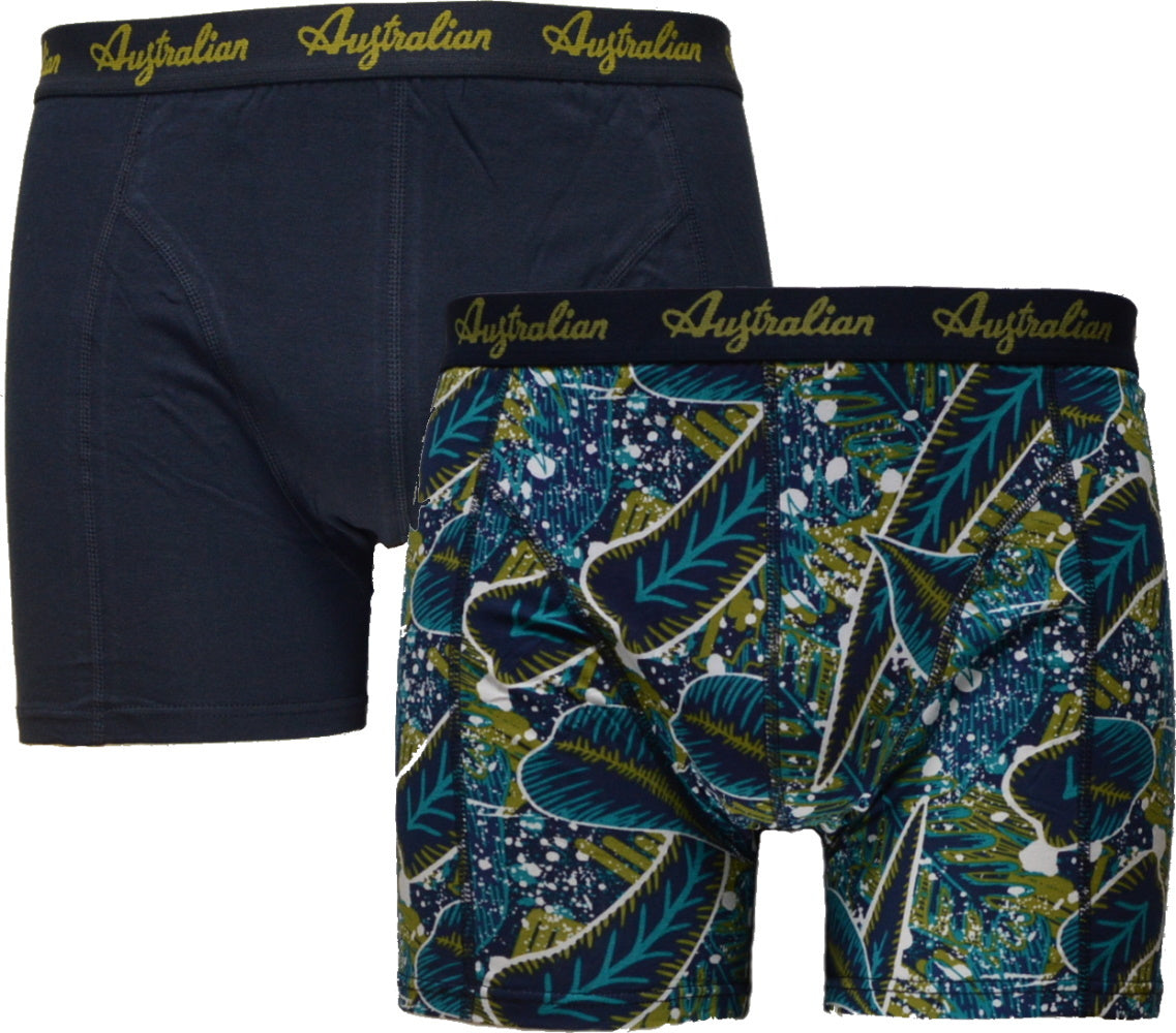 2 pack Australian Heren Boxershorts ’Blue-Flora’ - Boxershort