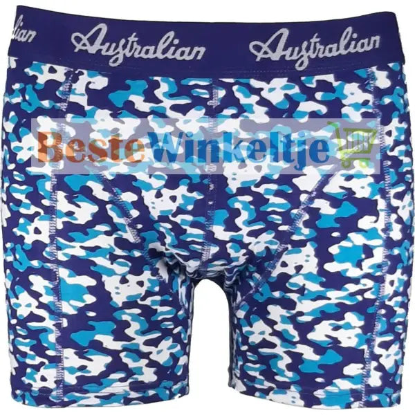 2 pack Australian Heren Boxershorts Camouflage Blue - Boxershort