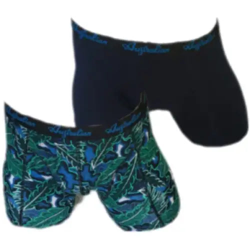 2 pack Australian Heren Boxershorts Leaves Green - Boxershort heren