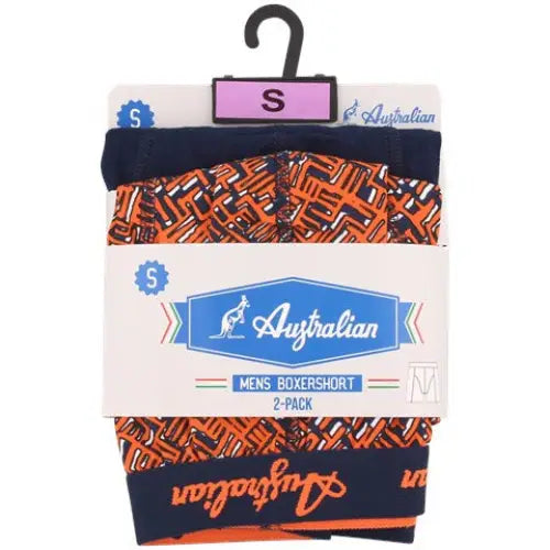2 pack Australian Heren boxershorts Oranje/Blauw - Boxershort