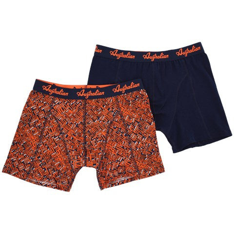 2 pack Australian Heren boxershorts Oranje/Blauw - Boxershort