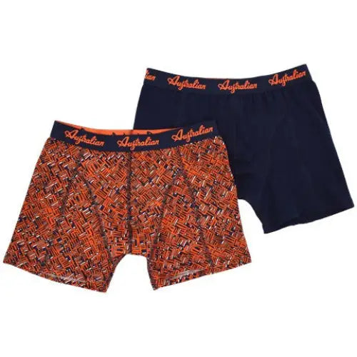 2 pack Australian Heren boxershorts Oranje/Blauw - Boxershort