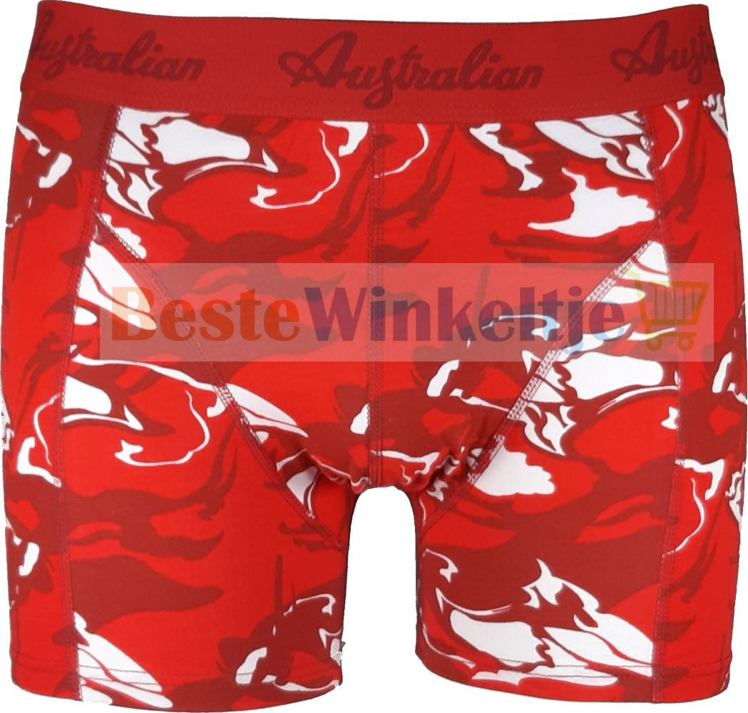 2 pack Australian Heren Boxershorts Red Camo - Boxershort
