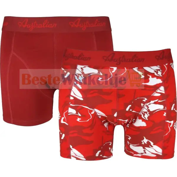 2 pack Australian Heren Boxershorts Red Camo - Boxershort