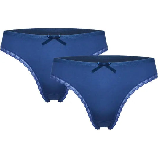 2 pack Dames Strings Strikje Marineblauw Fine Woman - string