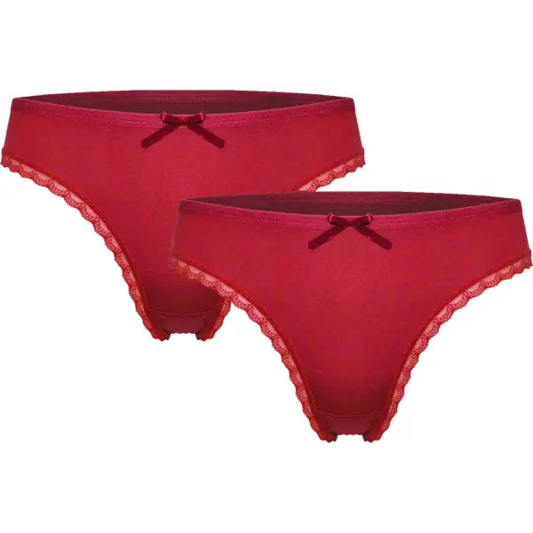 2 pack Dames Strings Strikje Rood Fine Woman - string