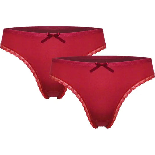 2 pack Dames Strings Strikje Rood Fine Woman - string