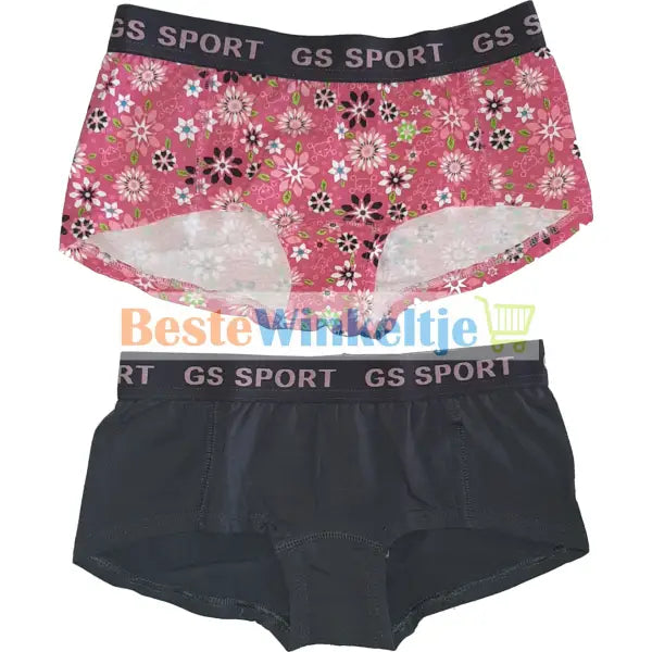 2 pack GS Sport Dames Print Roze/Antracite - boxershort