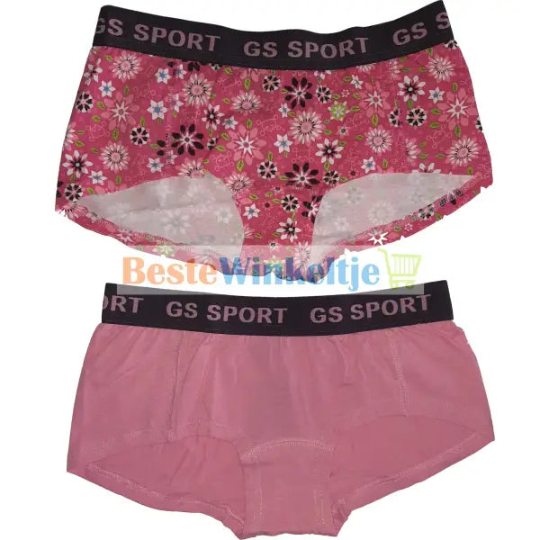2 pack GS Sport Dames Print Roze/Roze - boxershort