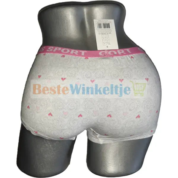 2 pack GS Sport Dames Print Wit/Roze/Grijs - boxershort