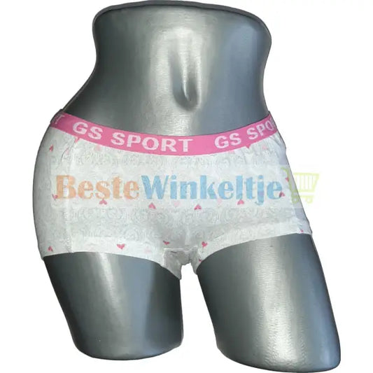 2 pack GS Sport Dames Print Wit/Roze/Grijs - boxershort