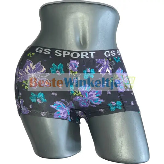 2 pack GS Sport Dames Print Zwart/Paars - boxershort
