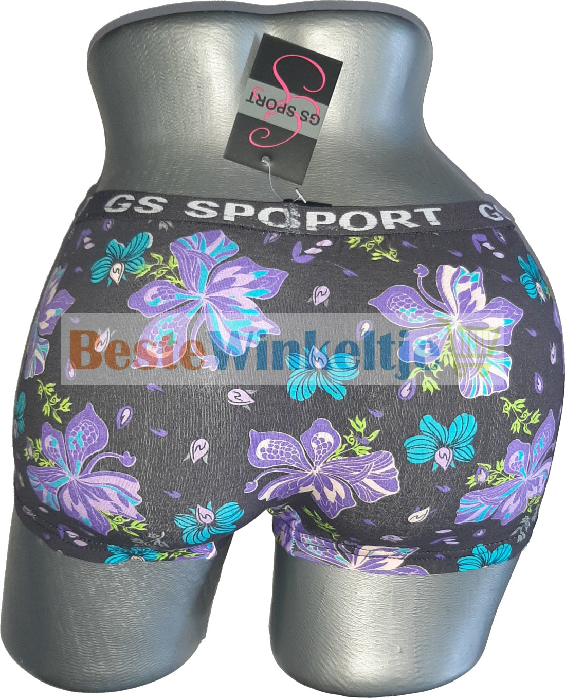 2 pack GS Sport Dames Print Zwart/Paars - boxershort