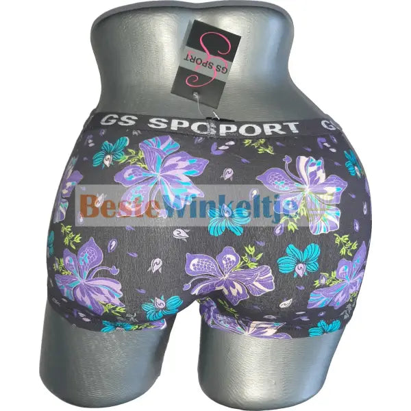2 pack GS Sport Dames Print Zwart/Paars - boxershort
