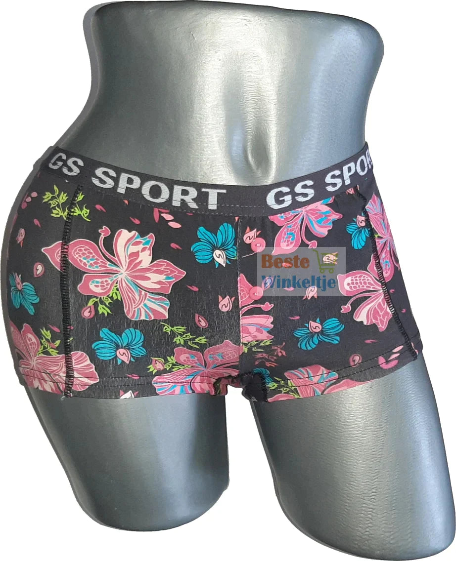 2 pack GS Sport Dames Print Zwart/Roze - boxershort