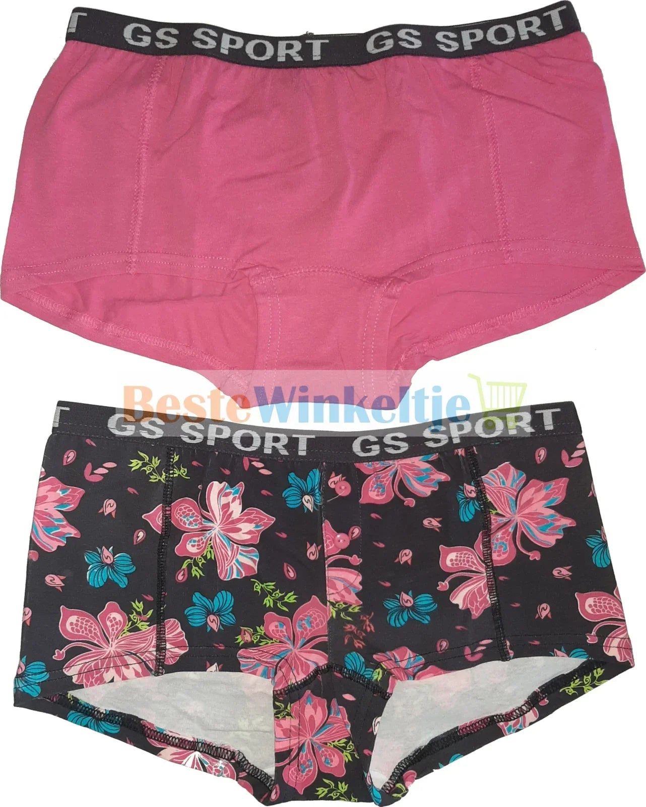 2 pack GS Sport Dames Print Zwart/Roze - boxershort