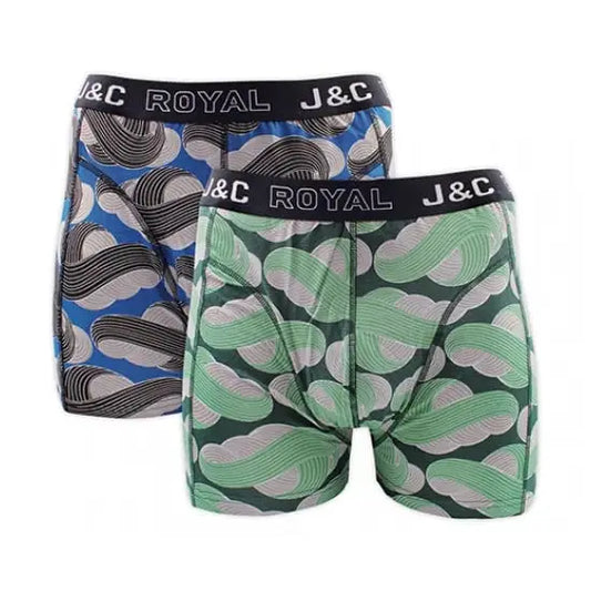 2 pack J&C Heren boxershort ’Black&Mint’