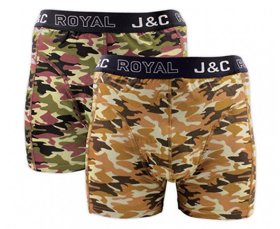 2 pack J&C Heren boxershort ’Camouflage-Army’