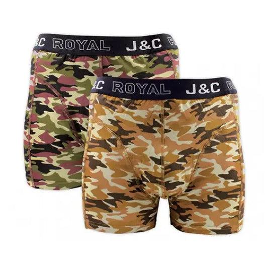 2 pack J&C Heren boxershort ’Camouflage-Army’