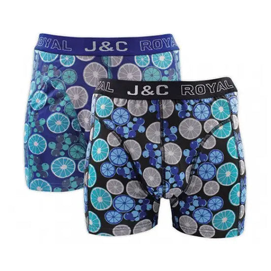 2 pack J&C Heren boxershort Citrus ’Aqua&Blue’