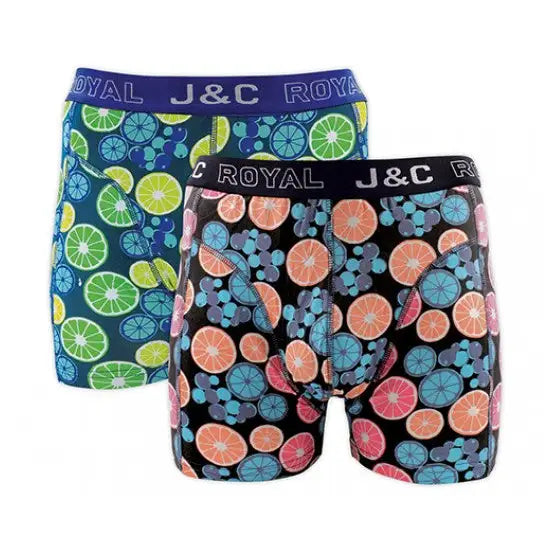 2 pack J&C Heren boxershort Citrus ’Peach&Lime’