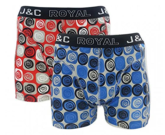 2 pack J&C Heren boxershort ’Swirls’