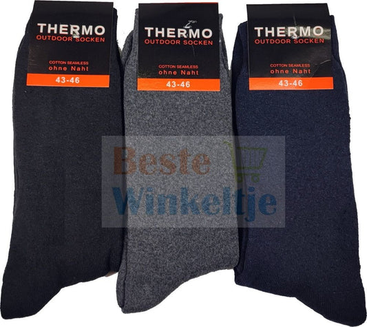 3 paar Thermo sokken Assorti naadloos Naft Outdoor