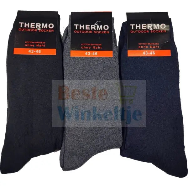 3 paar Thermo sokken Assorti naadloos Naft Outdoor