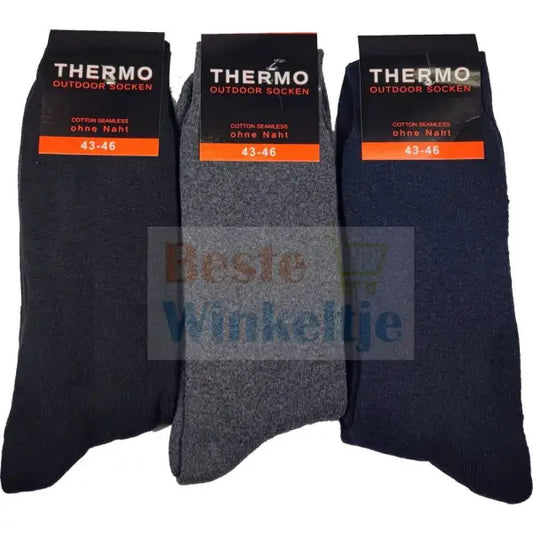 3 paar Thermo sokken Assorti naadloos Naft Outdoor