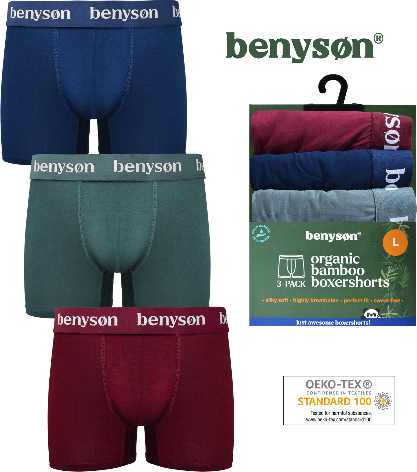 3 pack Benyson Bamboe Heren boxers 7011