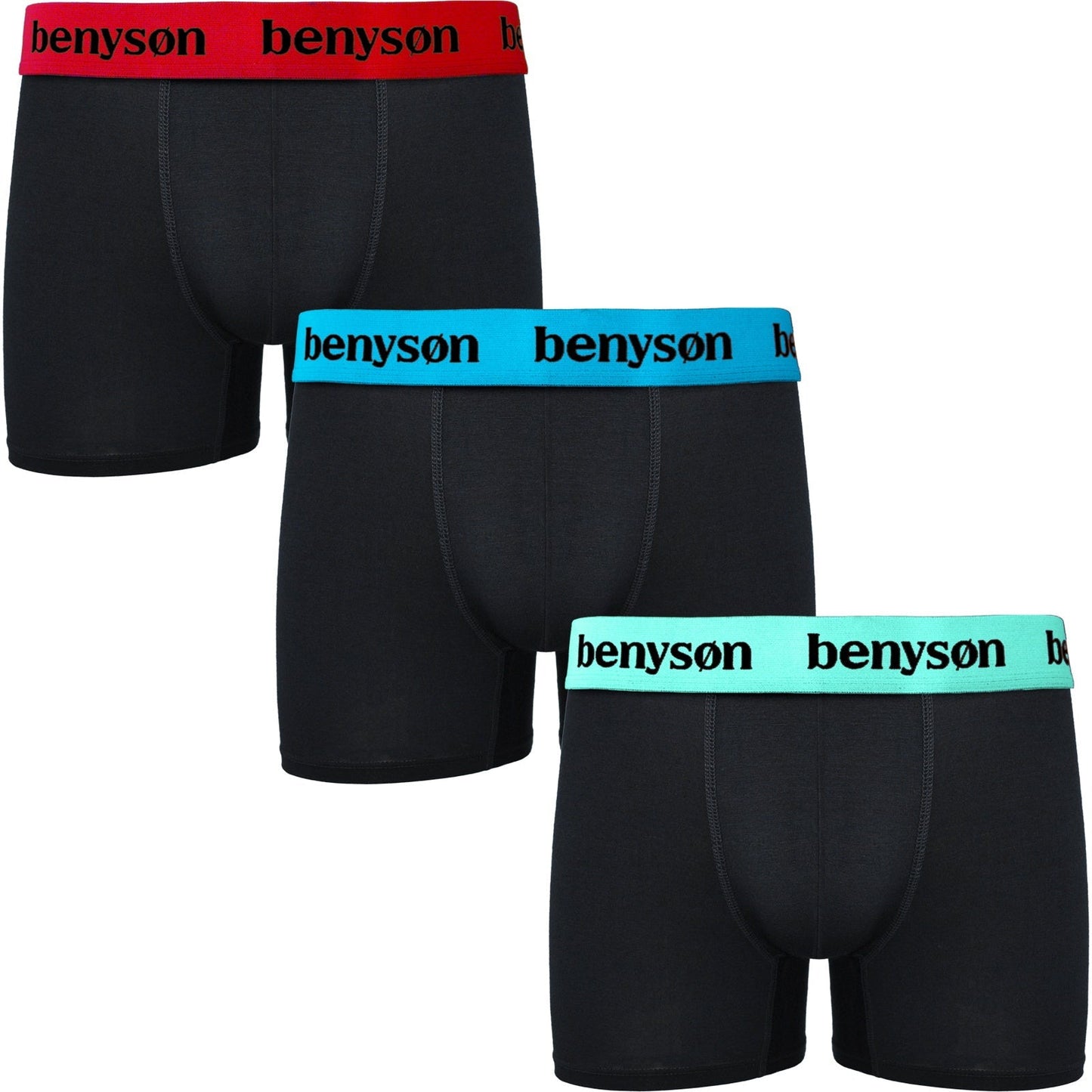 3 pack Benyson Bamboe Heren boxers ’black’ - Boxershort