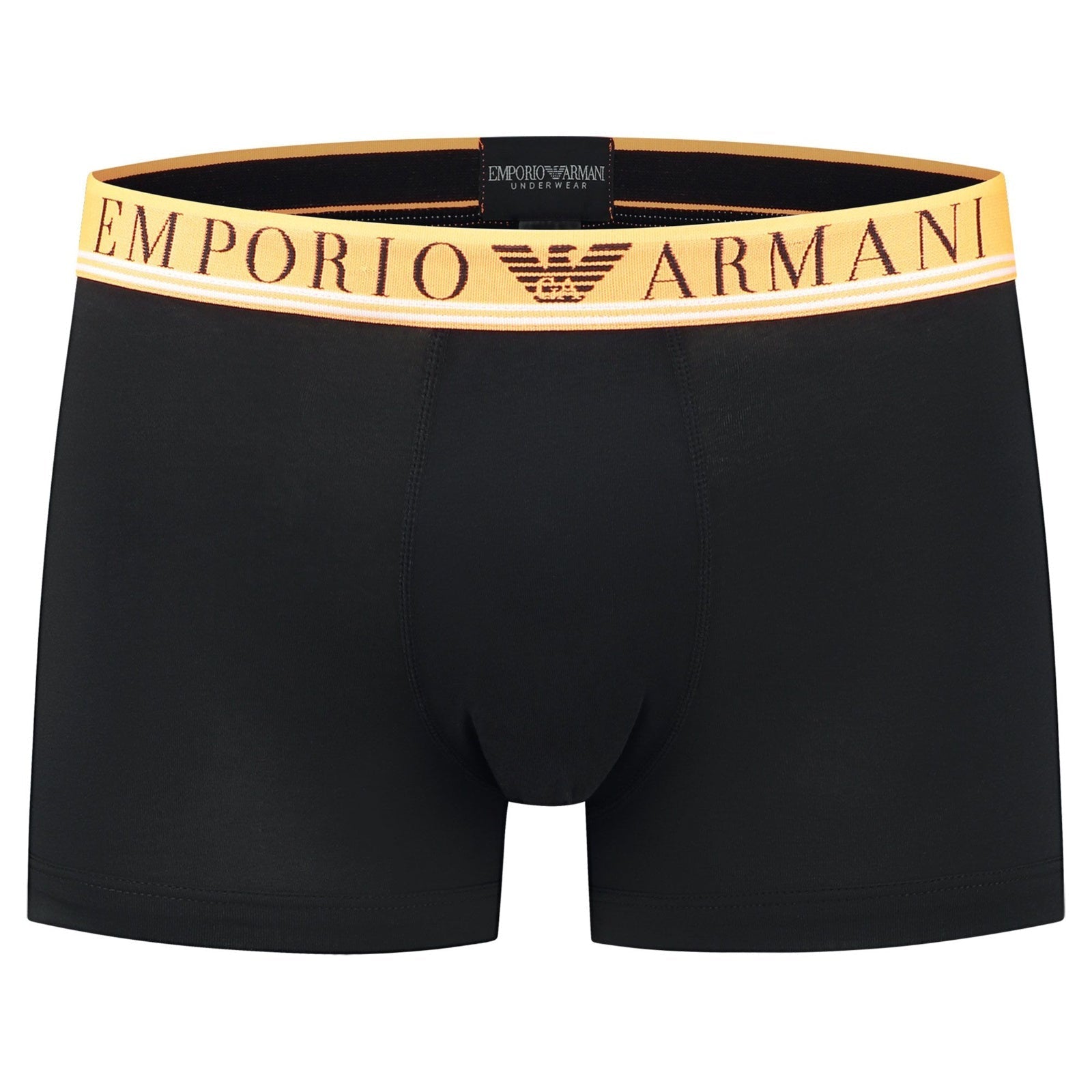 3 Pack Emporio Armani Boxershorts Heren Katoen Elastaan Trunks met Neon Waistband