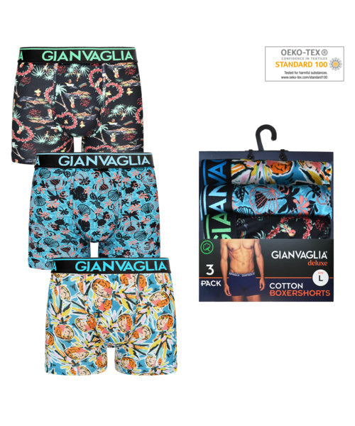 3 pack GIANVAGLIA® Deluxe 5502 Heren Katoenen Boxershort