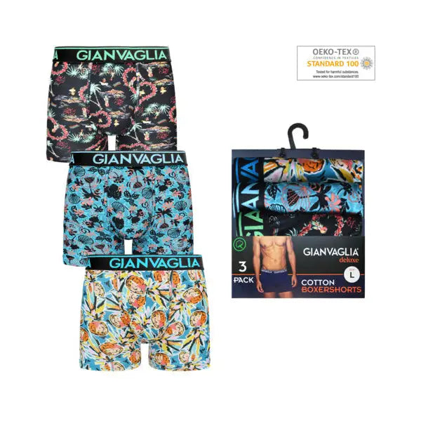 3 pack GIANVAGLIA® Deluxe 5502 Heren Katoenen Boxershort