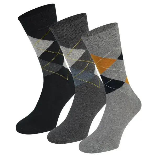 3 Pack Herensokken Blokjes Teckel Basics maat 40-46 - Sokken