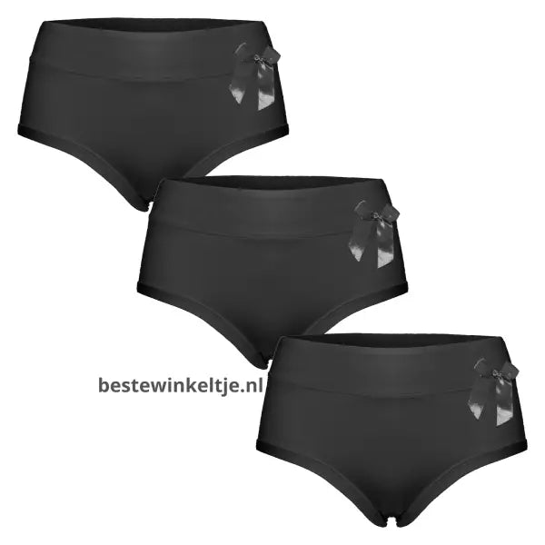 3 pack katoenen Dames slips zwart | Fine Woman dames ondergoed - Dames slips