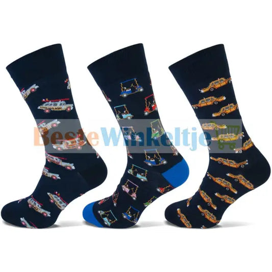 3 Pack Sokken Teckel Basics ’Taxi-Caddy’ Maat: 40-46